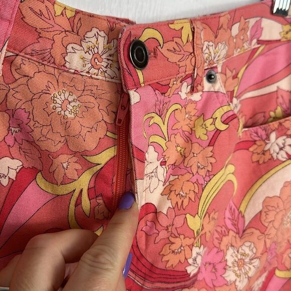 Talbots Stretch Cotton Blend Floral Print Straight Leg High Rise Pants Size 8 - Picture 2 of 9